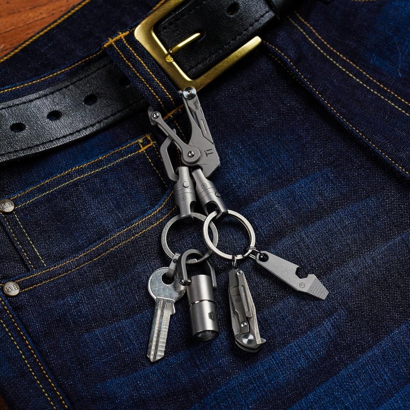 KeyUnity حلقة مفاتيح تيتانيوم KA45 سريعة الإطلاق، حلقة مفاتيح مغناطيسية لمفاتيح السيارة - قابلة للدوران 360° - Image 3